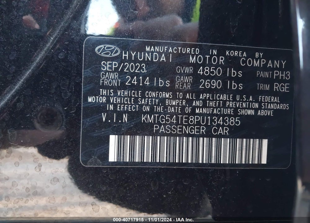 2023 GENESIS G70 3.3T RWD VIN: KMTG54TE8PU134385