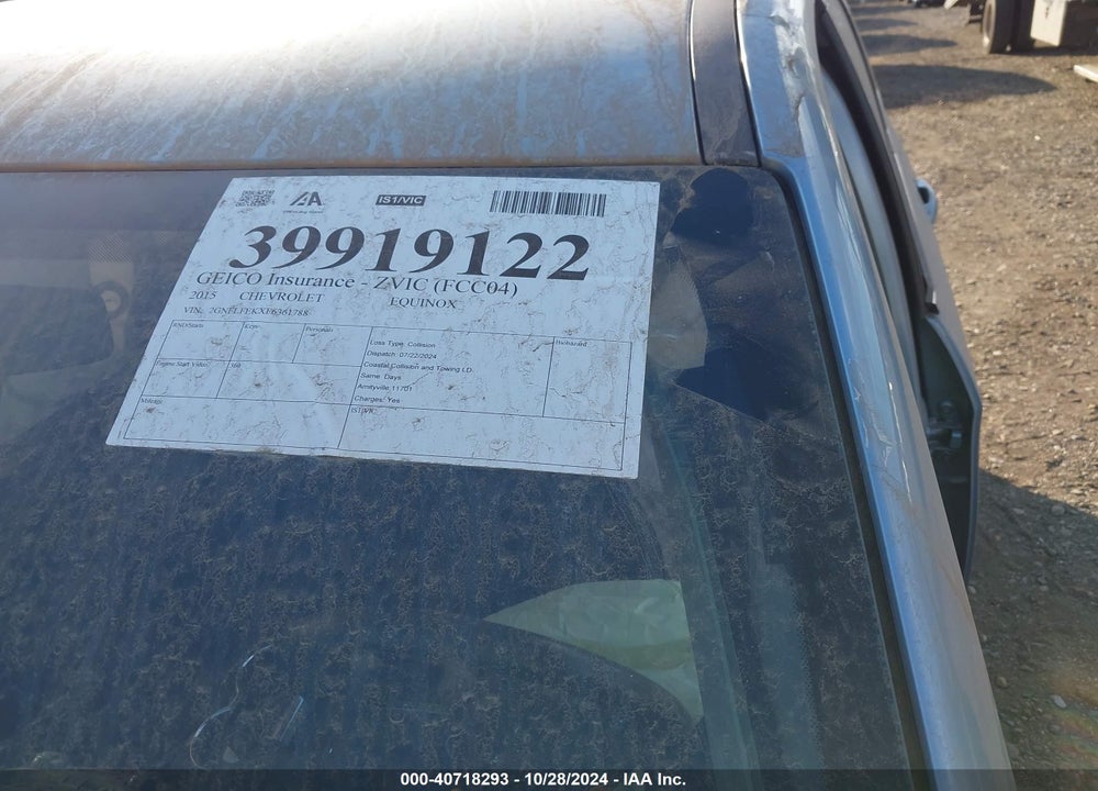2015 CHEVROLET EQUINOX 1LT VIN: 2GNFLFEKXF6361788