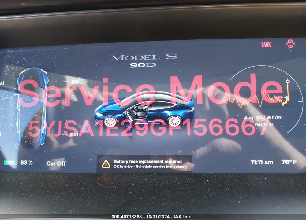 2016 TESLA MODEL S 60D/70D/75D/85D/90D VIN: 5YJSA1E29GF156667
