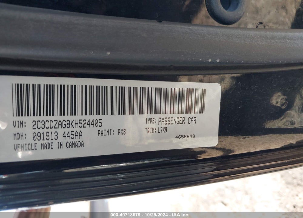 2019 DODGE CHALLENGER SXT VIN: 2C3CDZAG8KH524405