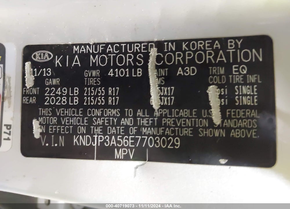2014 KIA SOUL VIN: KNDJP3A56E7703029