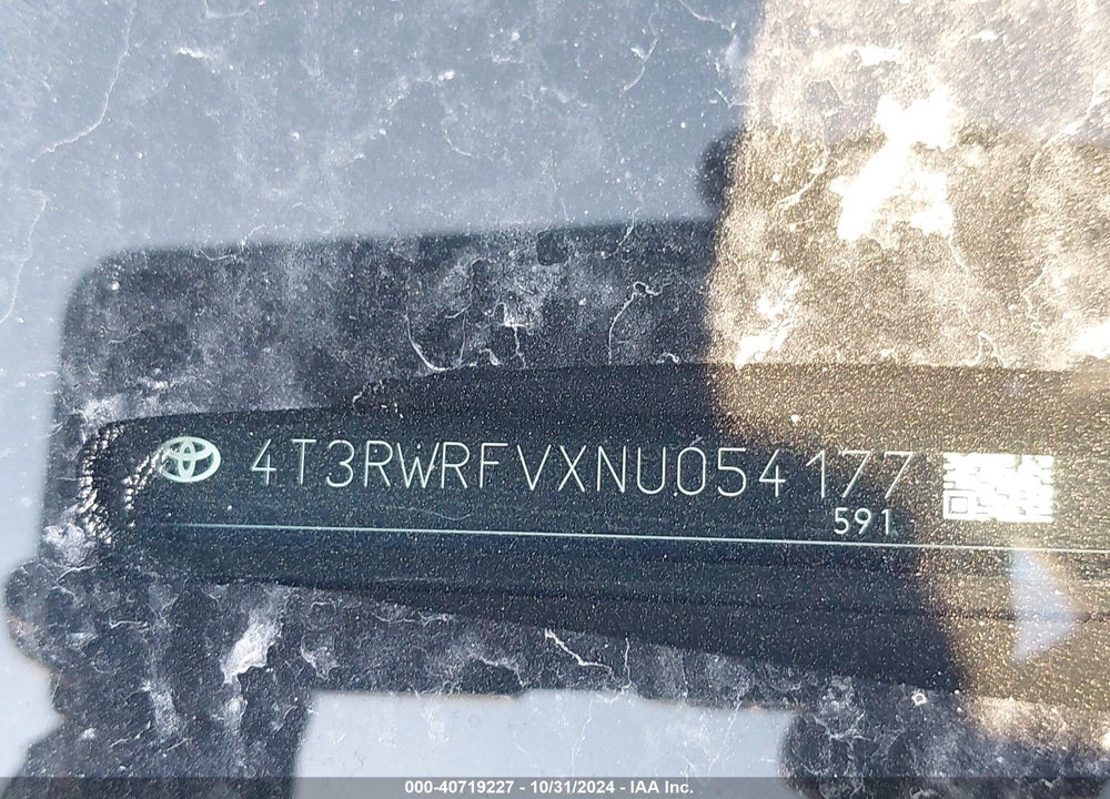 2022 TOYOTA RAV4 XLE VIN: 4T3RWRFVXNU054177