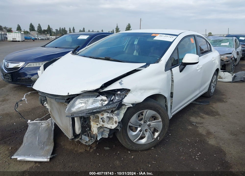 2013 HONDA CIVIC LX VIN: 19XFB2F51DE287610