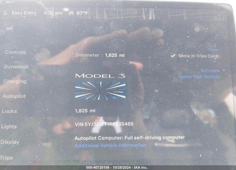 2024 TESLA MODEL 3 VIN: 5YJ3E1ET1RF835465