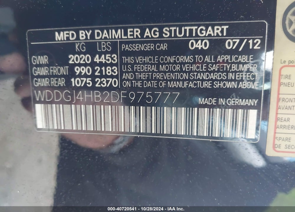 2013 MERCEDES-BENZ C 250 VIN: WDDGJ4HB2DF975777