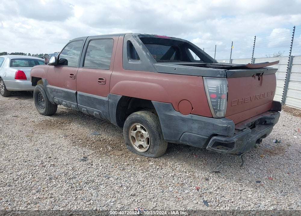 2002 CHEVROLET AVALANCHE 1500 VIN: 3GNEK13T52G267569
