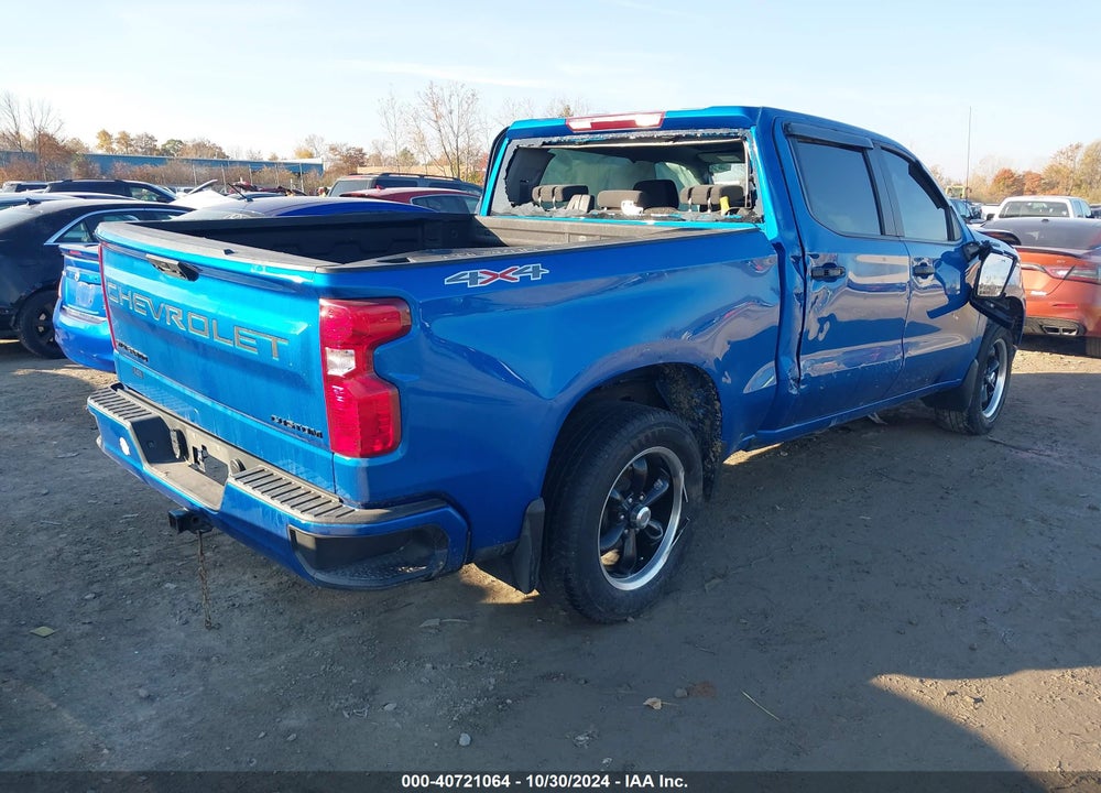 2022 CHEVROLET SILVERADO 1500 4WD SHORT BED CUSTOM VIN: 3GCPDBEK9NG535968