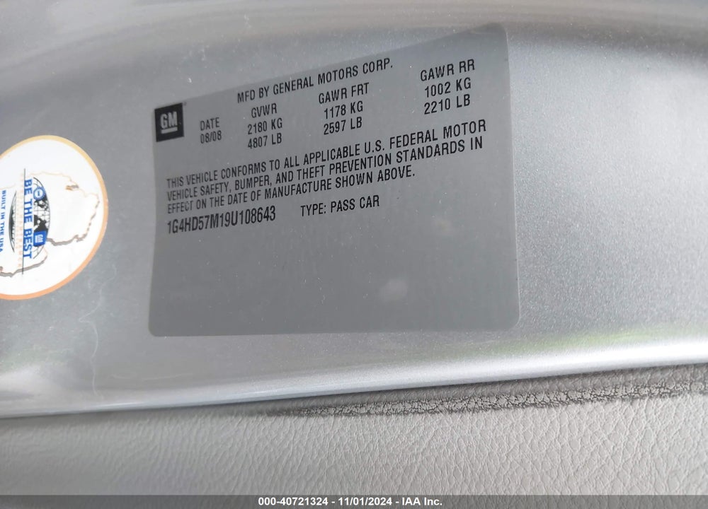2009 BUICK LUCERNE CXL SPECIAL EDITION VIN: 1G4HD57M19U108643