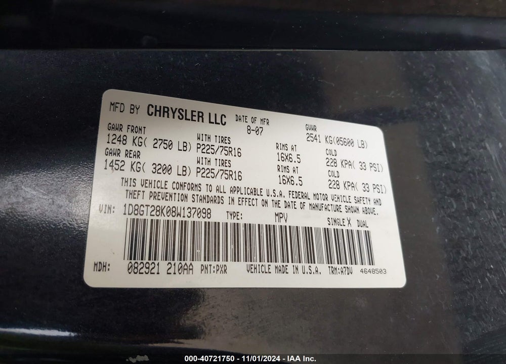 2008 DODGE NITRO SXT VIN: 1D8GT28K08W137098