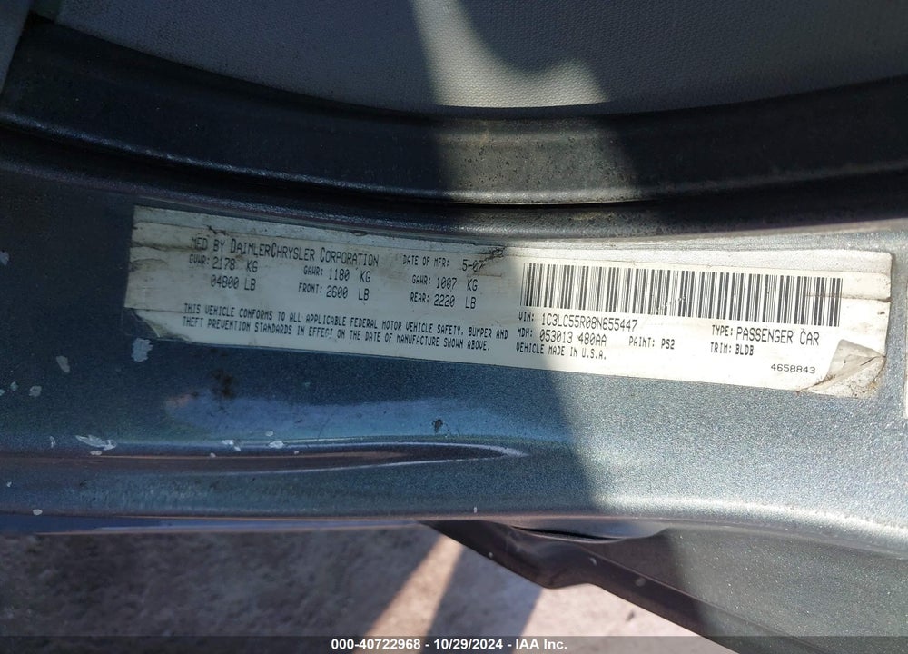 2008 CHRYSLER SEBRING TOURING VIN: 1C3LC55R08N655447