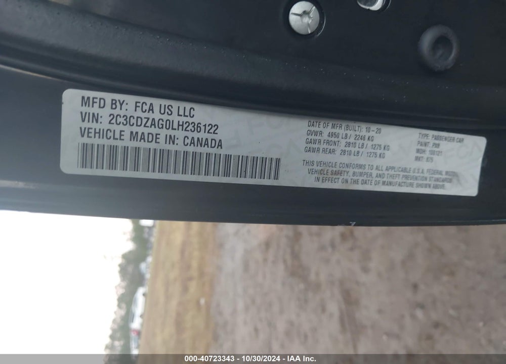2020 DODGE CHALLENGER SXT VIN: 2C3CDZAG0LH236122