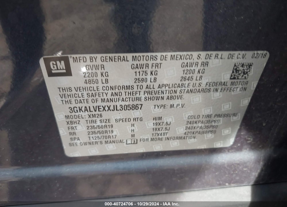2018 GMC TERRAIN SLT VIN: 3GKALVEXXJL305867