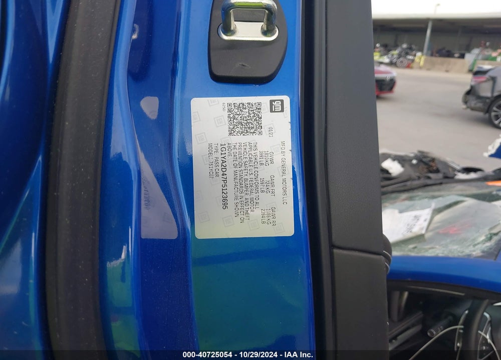 2023 CHEVROLET CORVETTE STINGRAY RWD 1LT VIN: 1G1YA2D47P5123695