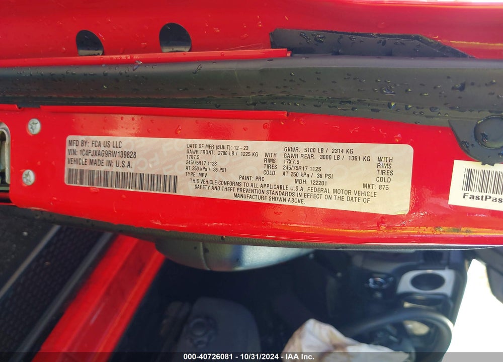 2024 JEEP WRANGLER 2-DOOR SPORT S 4X4 VIN: 1C4PJXAG9RW139828