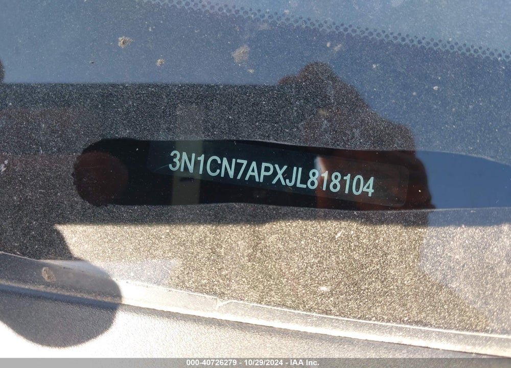 2018 NISSAN VERSA 1.6 SV VIN: 3N1CN7APXJL818104
