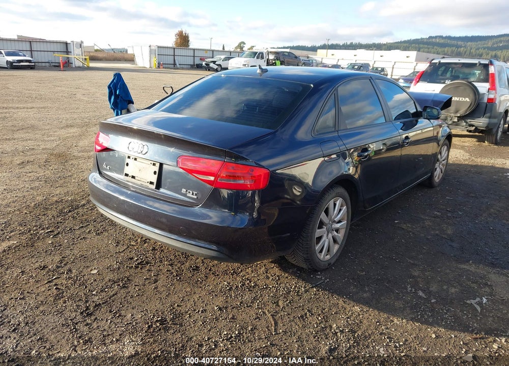 2014 AUDI A4 2.0T PREMIUM VIN: WAUBFAFL4EN022864