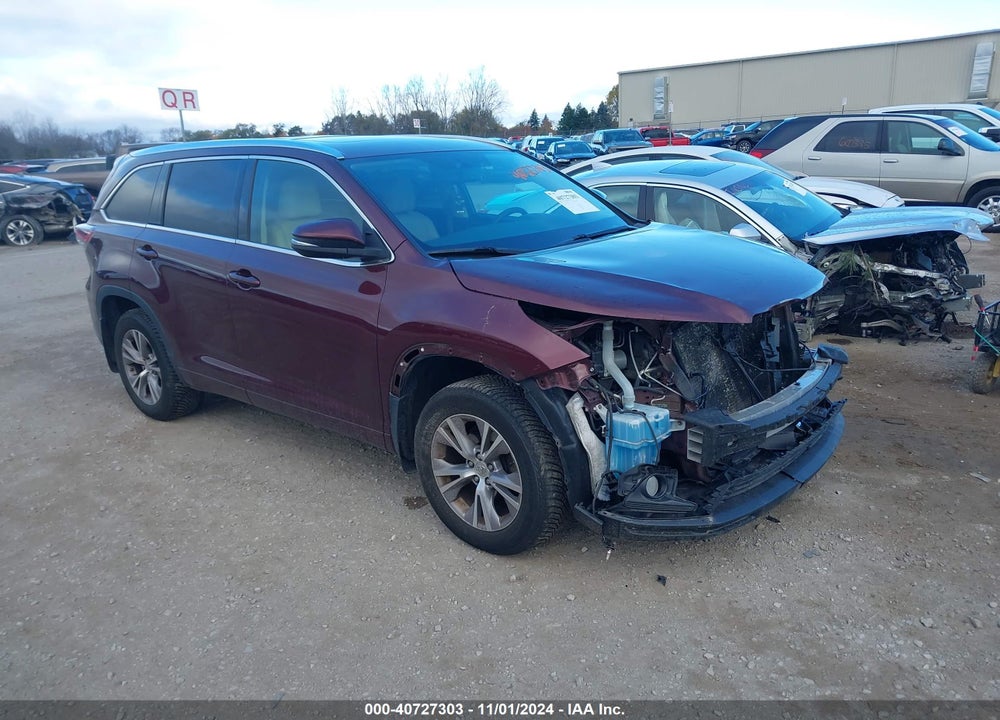 2015 TOYOTA HIGHLANDER XLE V6 VIN: 5TDJKRFH6FS205909