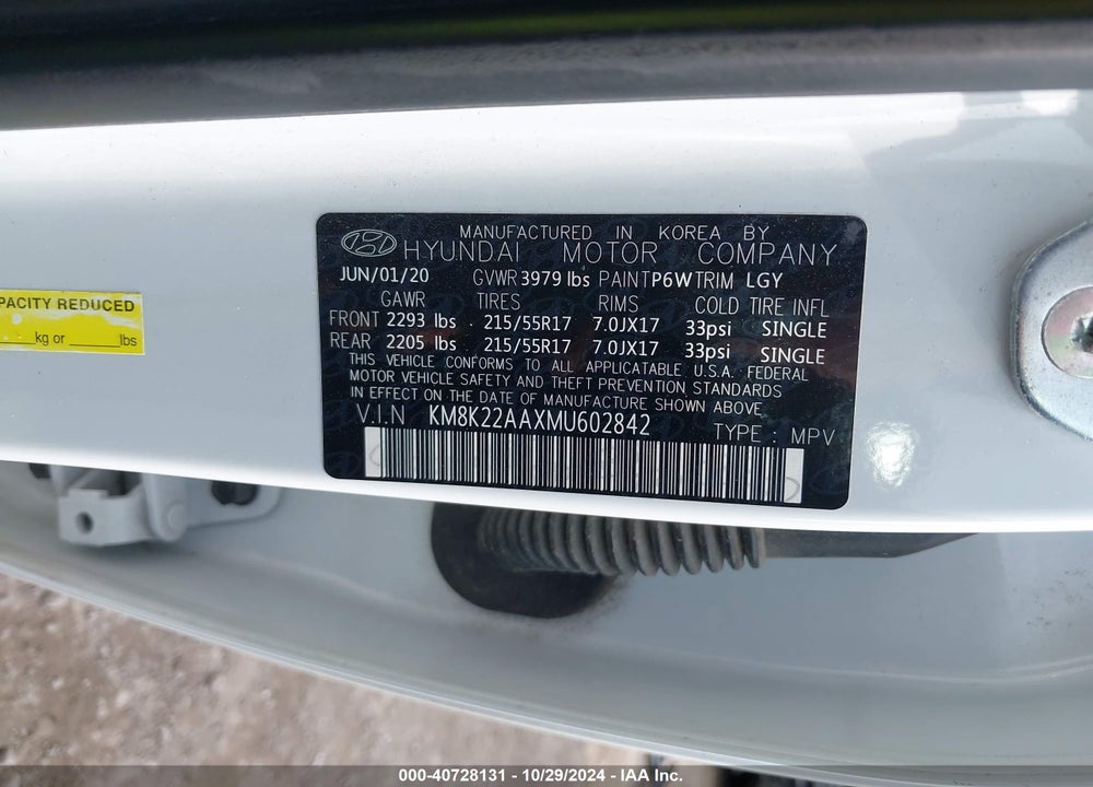 2021 HYUNDAI KONA SEL VIN: KM8K22AAXMU602842
