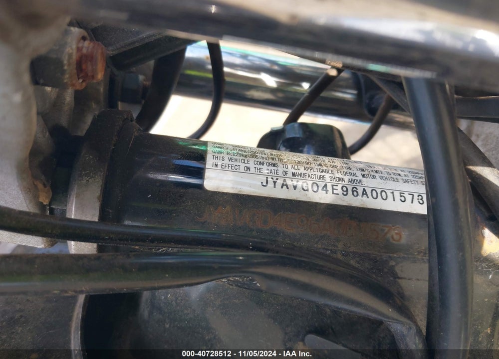 2006 YAMAHA XV250 VIN: JYAVG04E96A001573