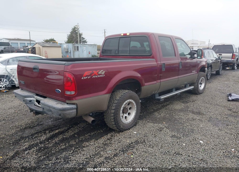 2004 FORD SUPER DUTY F-250 HARLEY-DAVIDSON/KING RANCH/LARIAT/XL/XLT VIN: 1FTNW21P34EC72742