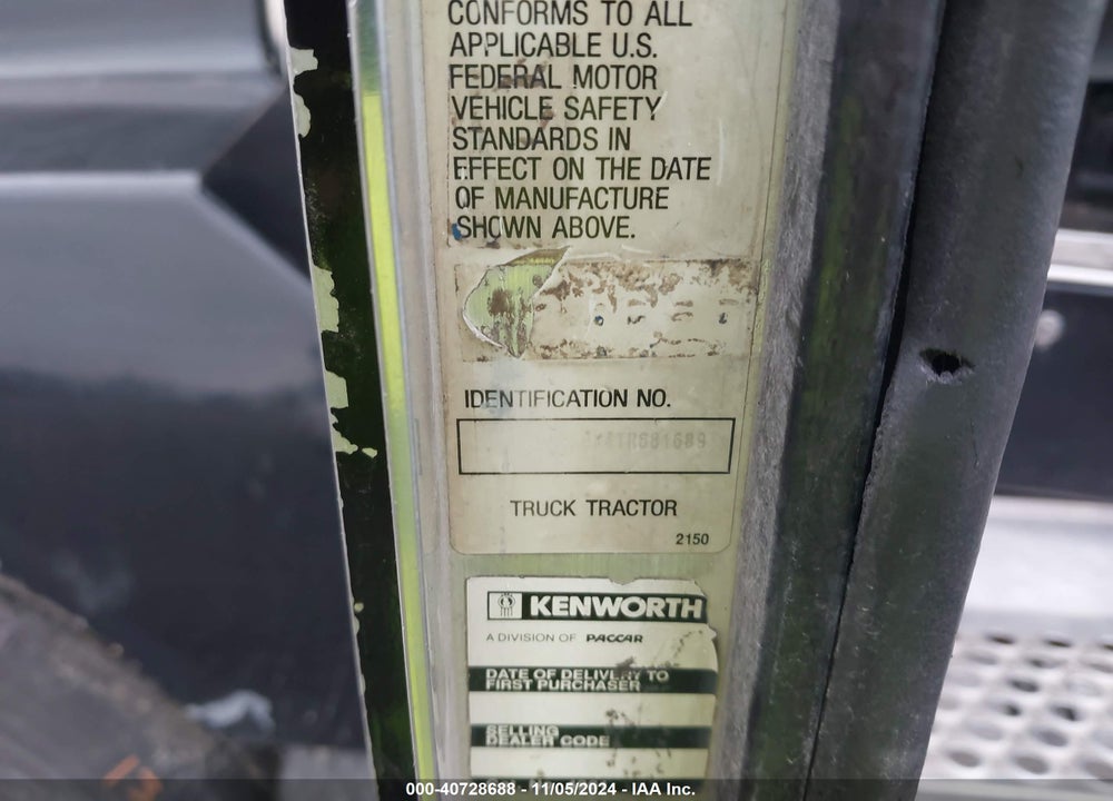 1996 KENWORTH CONSTRUCTION T600 VIN: 1XKAD29X4TR681689