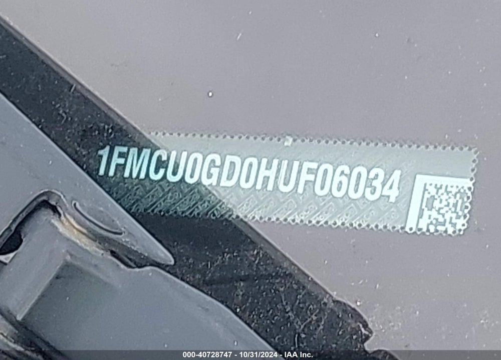 2017 FORD ESCAPE SE VIN: 1FMCU0GD0HUF06034