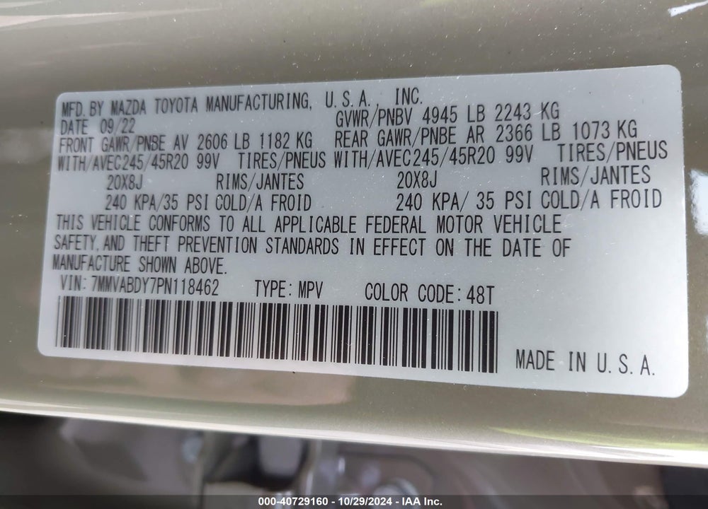 2023 MAZDA CX-50 2.5 TURBO PREMIUM VIN: 7MMVABDY7PN118462