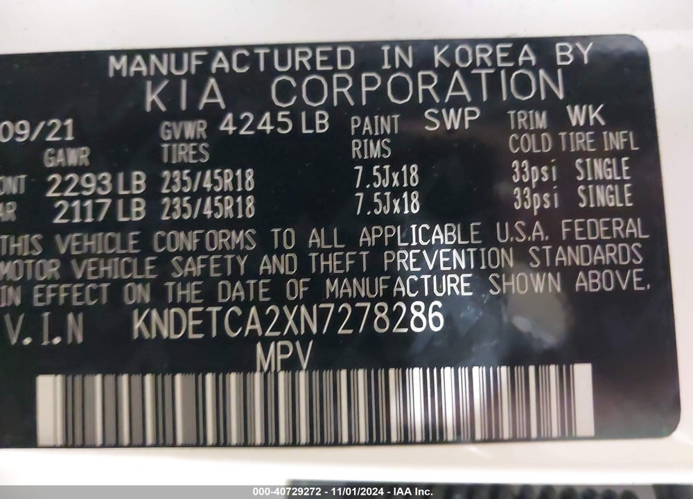 2022 KIA SELTOS SX TURBO VIN: KNDETCA2XN7278286