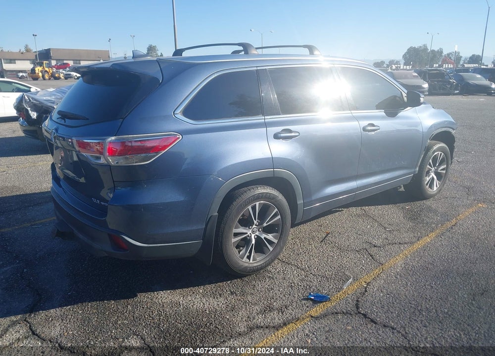 2016 TOYOTA HIGHLANDER XLE V6 VIN: 5TDJKRFH9GS255365