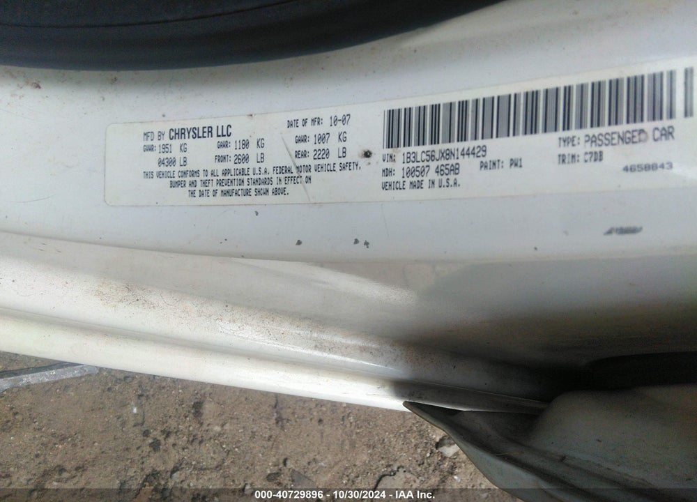 2008 DODGE AVENGER SXT VIN: 1B3LC56JX8N144429