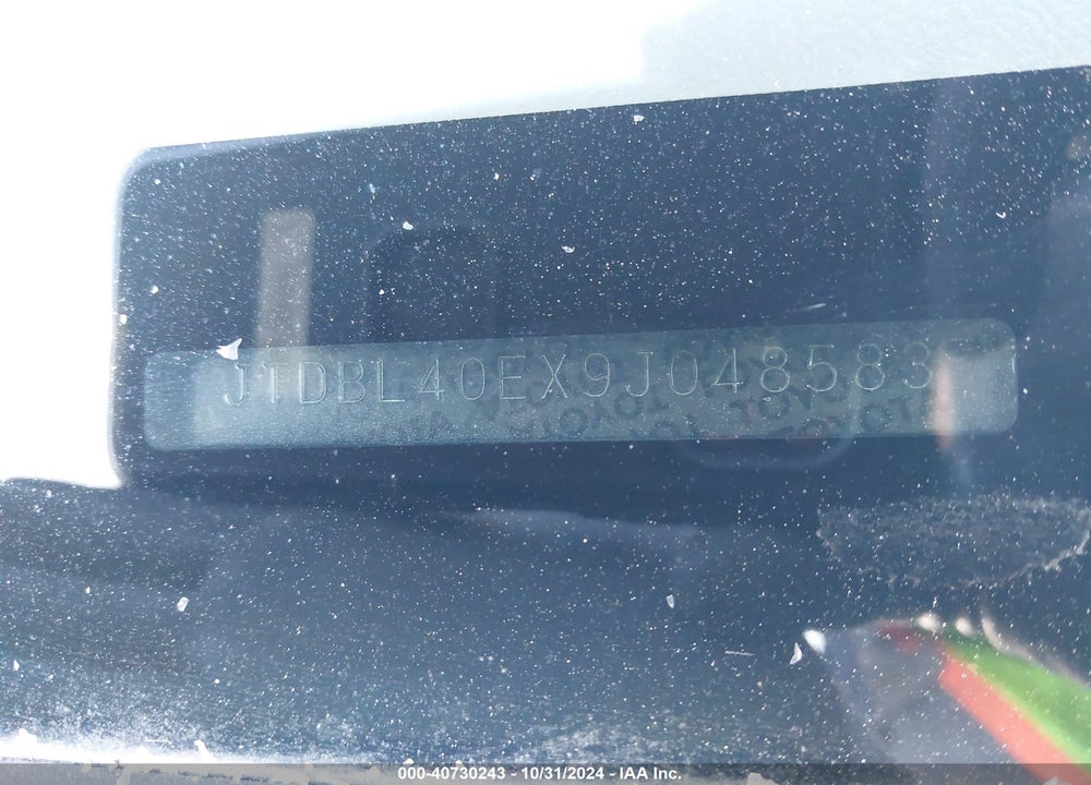 2009 TOYOTA COROLLA VIN: JTDBL40EX9J048583