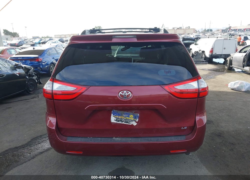 2016 TOYOTA SIENNA LE 8 PASSENGER VIN: 5TDKK3DC8GS731811