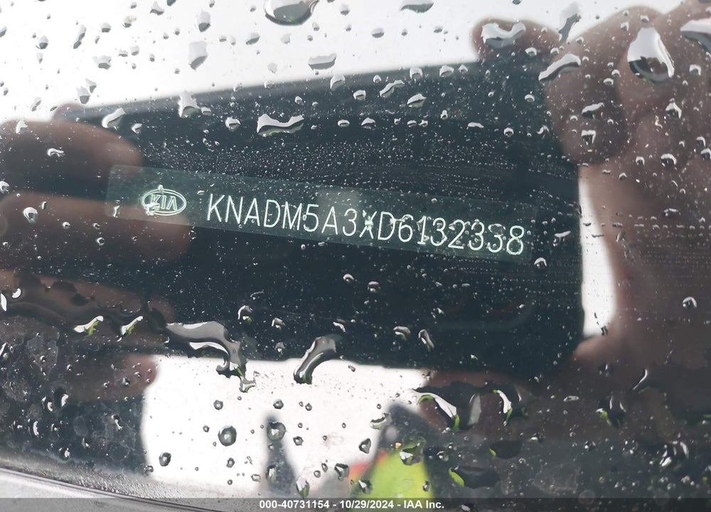 2013 KIA RIO LX VIN: KNADM5A3XD6132338