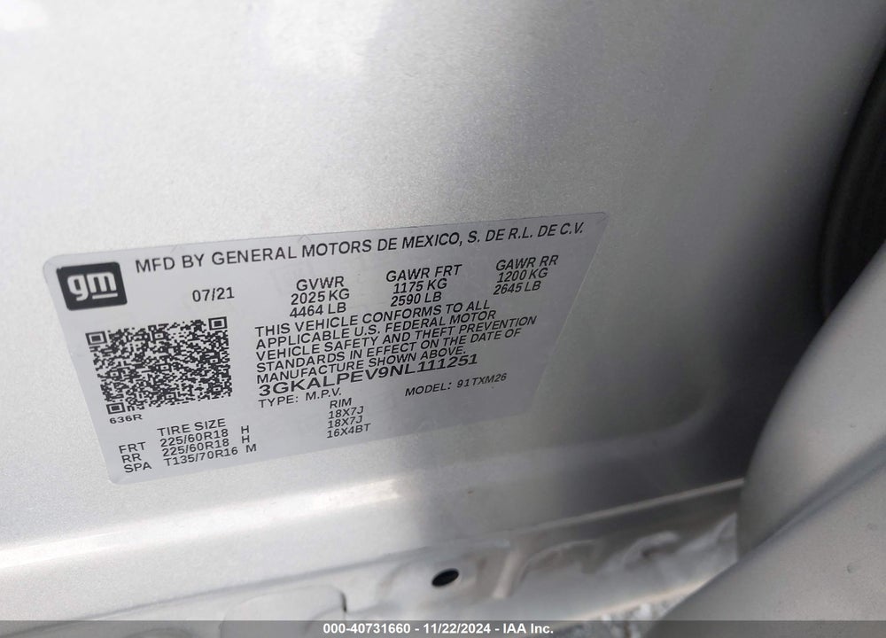 2022 GMC TERRAIN FWD SLT VIN: 3GKALPEV9NL111251