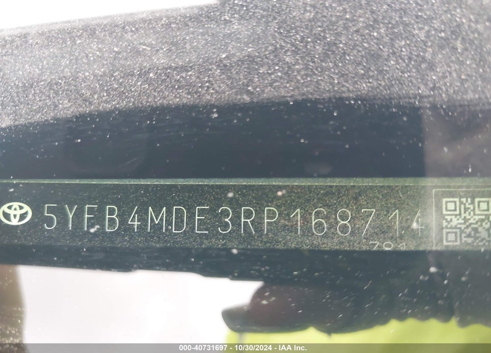 2024 TOYOTA COROLLA LE VIN: 5YFB4MDE3RP168714