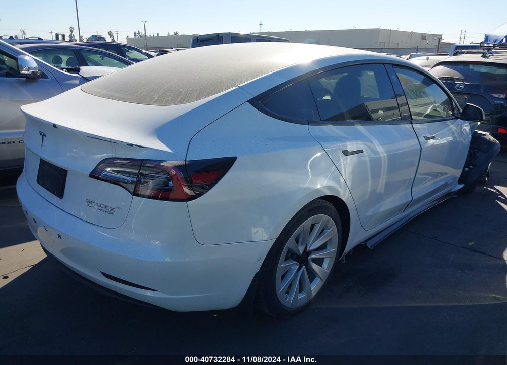 2022 TESLA MODEL 3 LONG RANGE DUAL MOTOR ALL-WHEEL DRIVE VIN: 5YJ3E1EB0NF293454