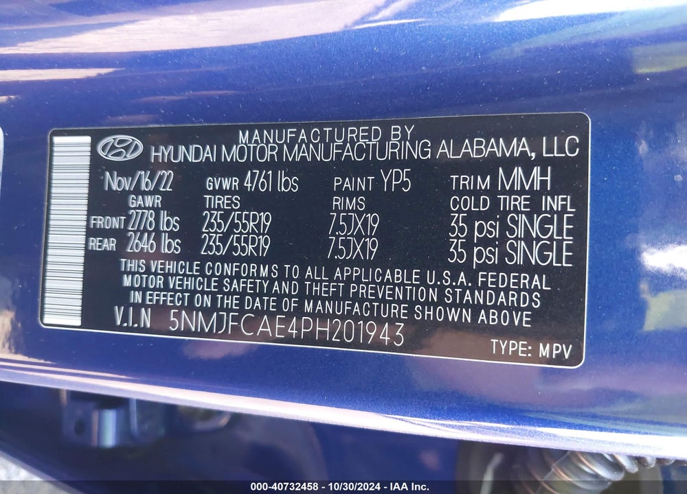 2023 HYUNDAI TUCSON SEL VIN: 5NMJFCAE4PH201943