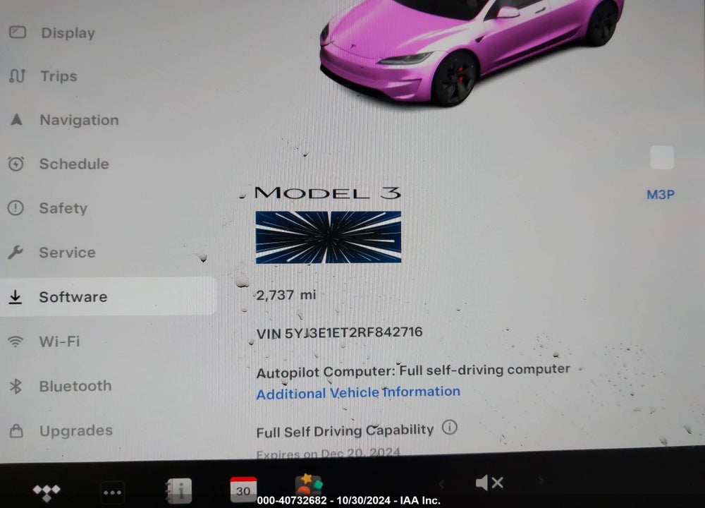 2024 TESLA MODEL 3 PERFORMANCE ALL-WHEEL DRIVE VIN: 5YJ3E1ET2RF842716