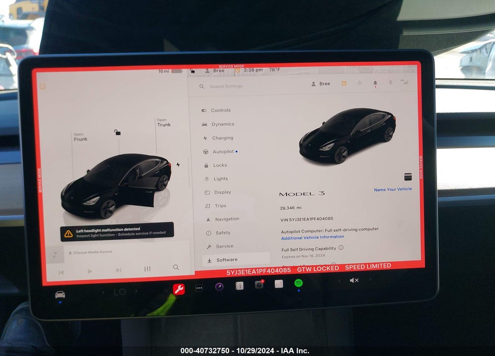 2023 TESLA MODEL 3 REAR-WHEEL DRIVE VIN: 5YJ3E1EA1PF404085