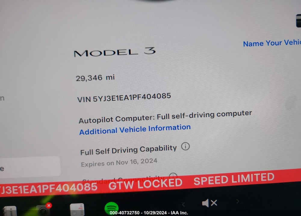 2023 TESLA MODEL 3 REAR-WHEEL DRIVE VIN: 5YJ3E1EA1PF404085