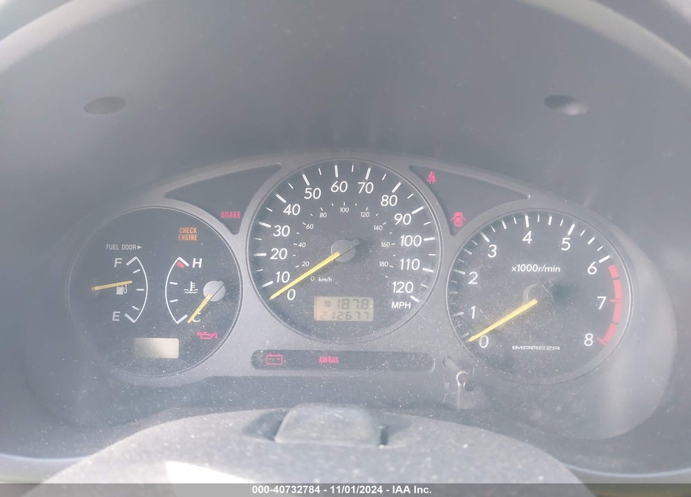 2002 SUBARU IMPREZA OUTBACK SPORT VIN: JF1GG68552G821964