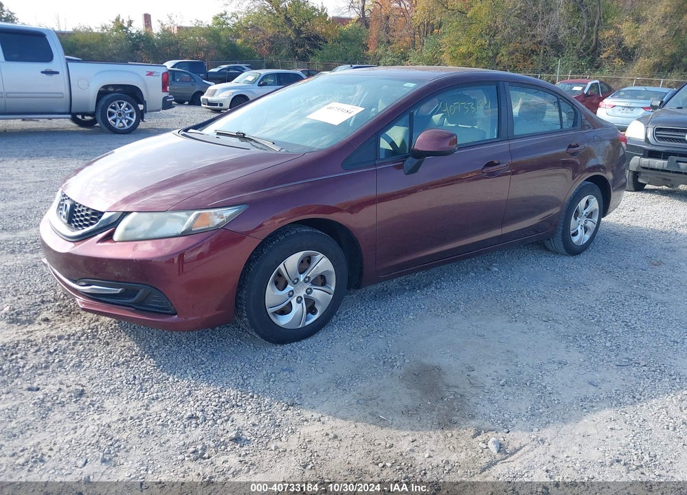 2013 HONDA CIVIC LX VIN: 19XFB2F54DE066275