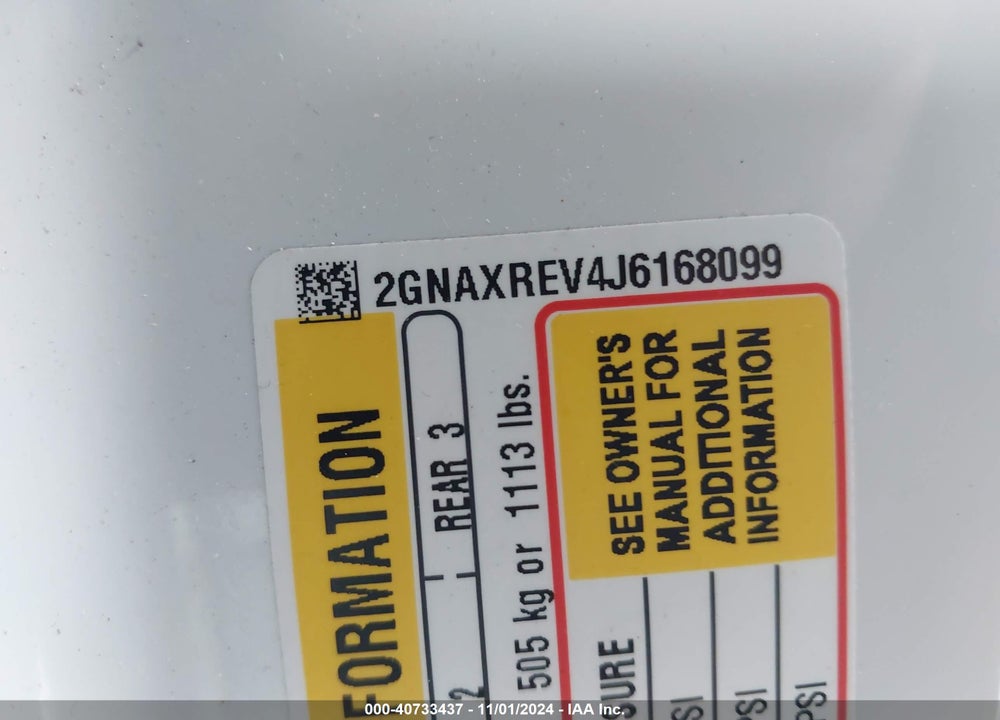2018 CHEVROLET EQUINOX LS VIN: 2GNAXREV4J6168099