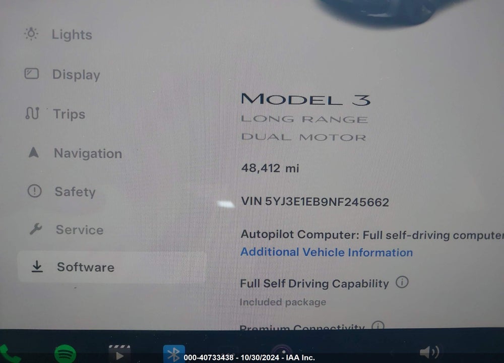 2022 TESLA MODEL 3 LONG RANGE DUAL MOTOR ALL-WHEEL DRIVE VIN: 5YJ3E1EB9NF245662
