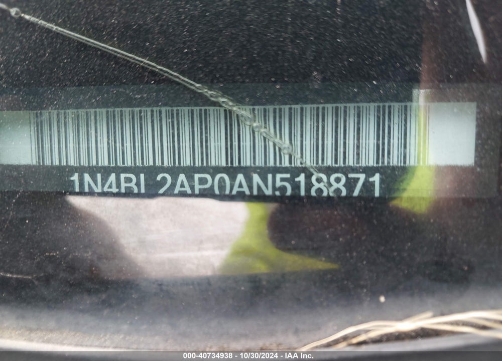 2010 NISSAN ALTIMA VIN: 1N4BL2AP0AN518871