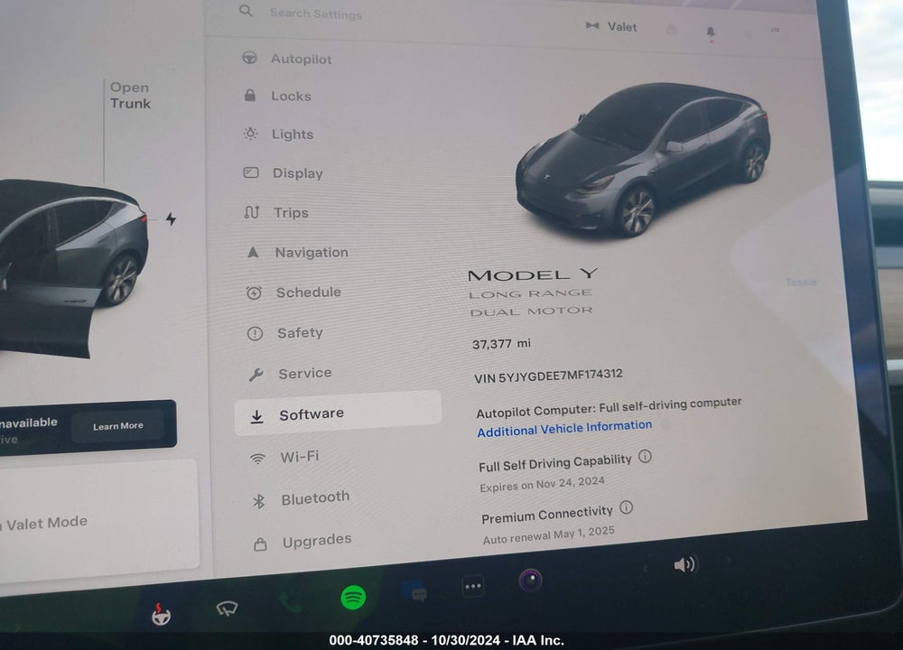 2021 TESLA MODEL Y LONG RANGE DUAL MOTOR ALL-WHEEL DRIVE VIN: 5YJYGDEE7MF174312