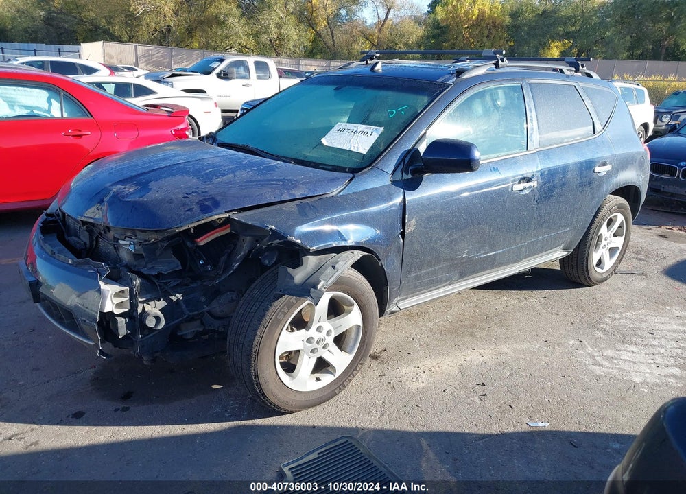 2003 NISSAN MURANO SL VIN: JN8AZ08W63W202897