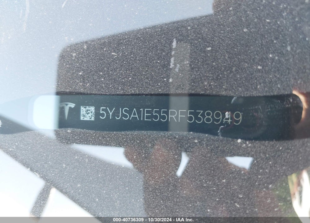 2024 TESLA MODEL S VIN: 5YJSA1E55RF538949