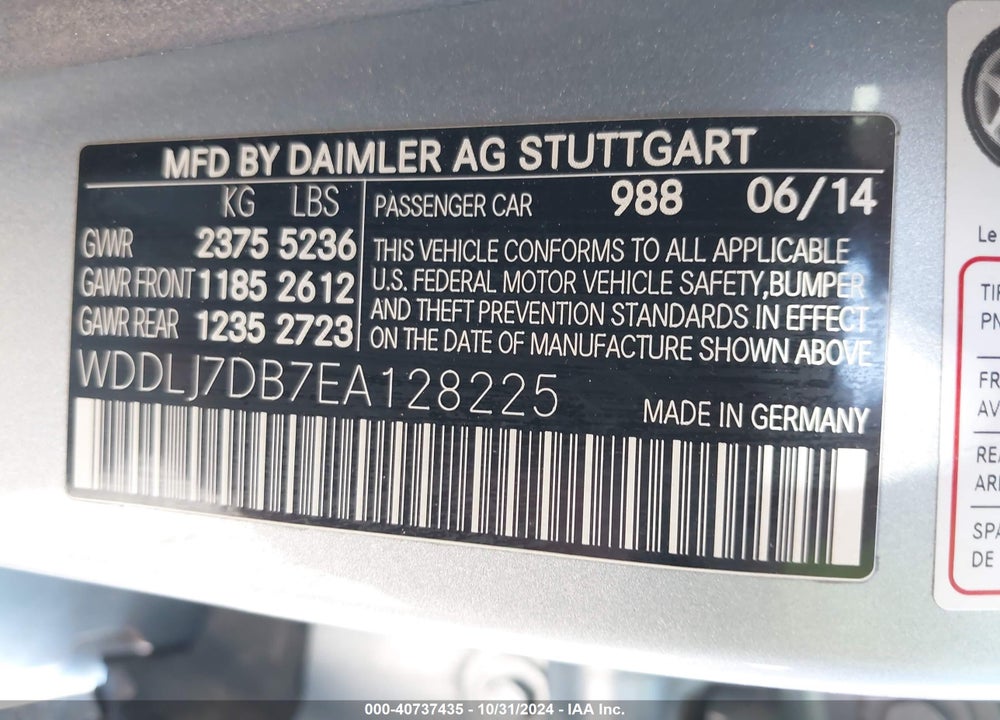 2014 MERCEDES-BENZ CLS 550 VIN: WDDLJ7DB7EA128225