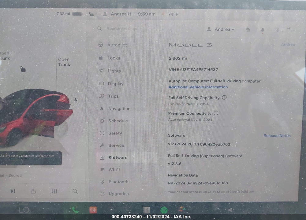 2023 TESLA MODEL 3 REAR-WHEEL DRIVE VIN: 5YJ3E1EA4PF714537
